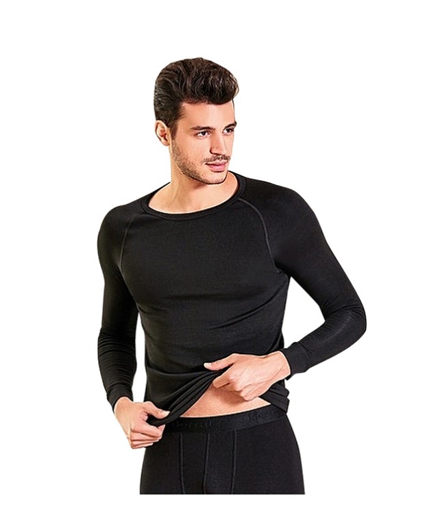 BERREK MENS ISOTHERMAL UNDERSHIRT / BLACK-WITHE