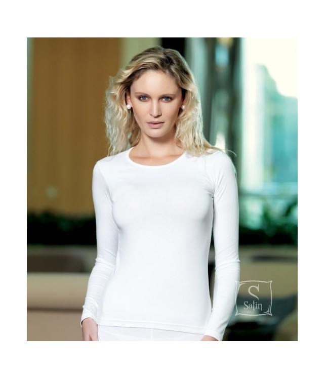 BERRAK BERRAK WOMEN'S LONG SLEEVE V-Neck COTTON SHIRT