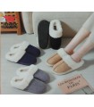 WOMEN'S WINTER SLIPPERS WITH FUR - BLACK/PINK