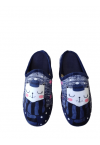 WOMEN'S WINTER SLIPPERS WITH CAT PATTERN - PURPLE/BLUE