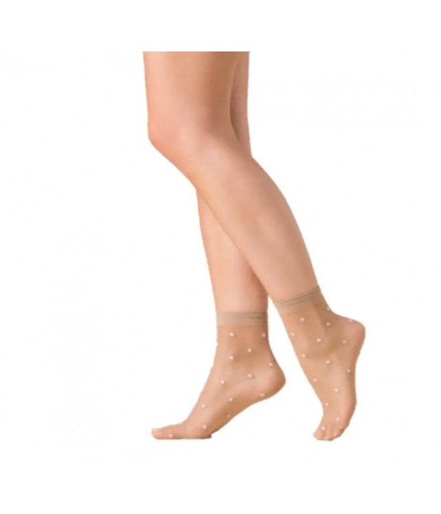 GABRIELLA WOMENS SHORT SOCKS 20DEN/ BEIGE- BLACK- WHITE