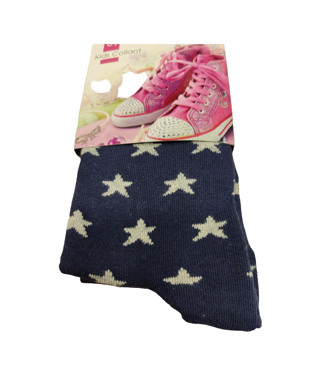 MEWE CHILDREN'S COTTON TIGHTS / BLUE WITH STARS & GRAY