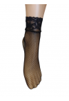 WOMEN'S SOSSONIA NET WITH LACE / BLACK-CARAMEL