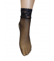 WOMEN'S SOSSONIA NET WITH LACE / BLACK-CARAMEL