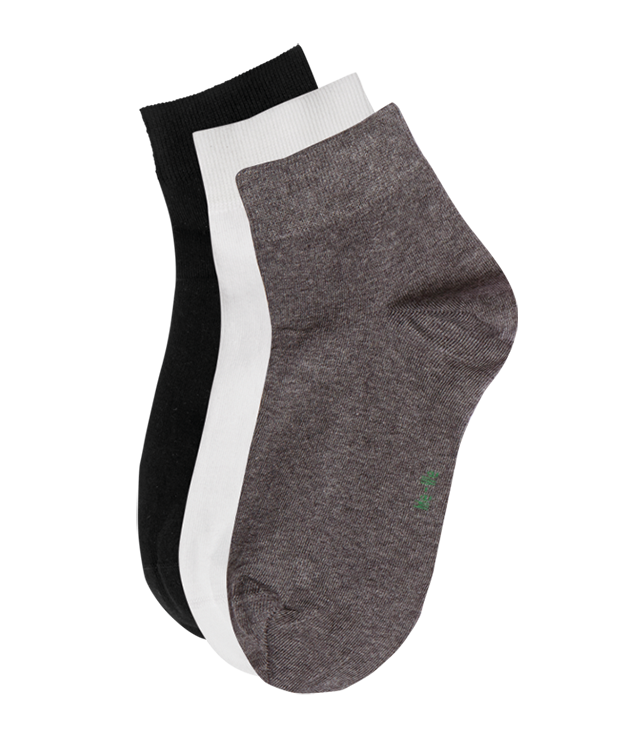 MEWE WOMEN'S COTTON SOCKS 3 PCS DIFFERENT COLORS