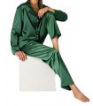 WOMEN'S PAJAMAS SATIN SET-GREEN