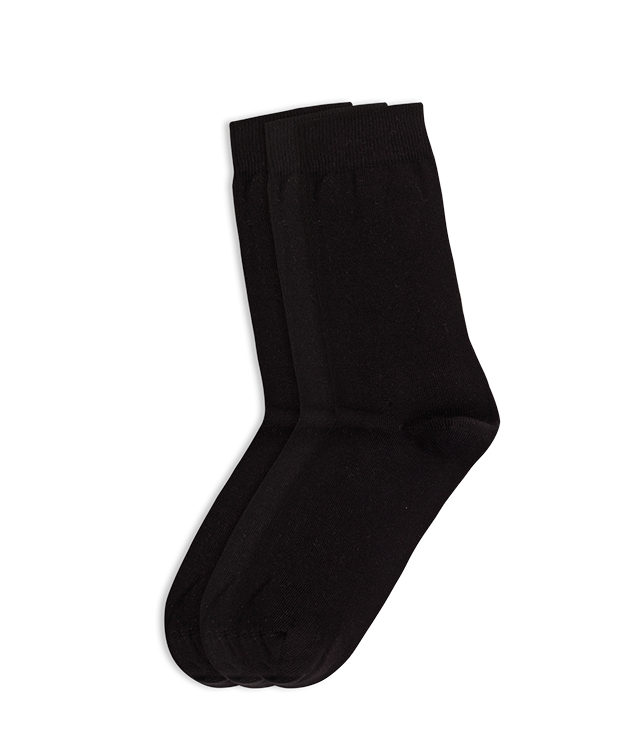 MEWE WOMEN'S COTTON SOCKS 3PCS/BLACΚ