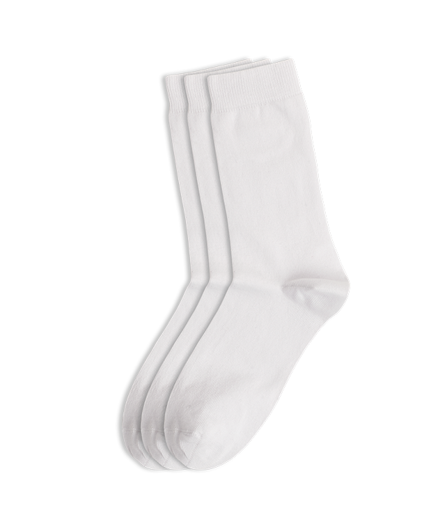 MEWE WOMEN'S COTTON SOCKS 3PCS/WHITE