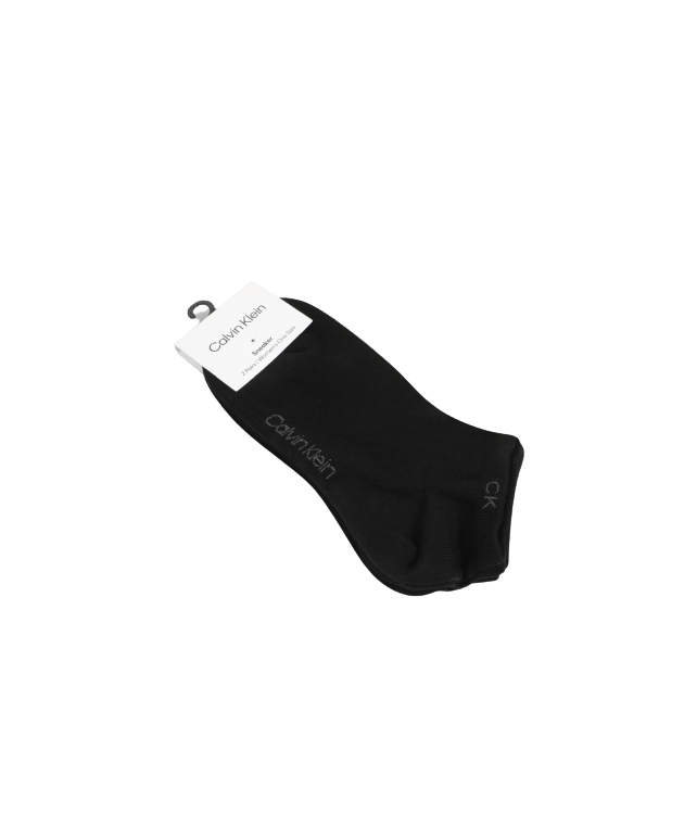 CALVIN KLEIN WOMEN'S COTTON SHORT SOCKS 2PCS/BLACK
