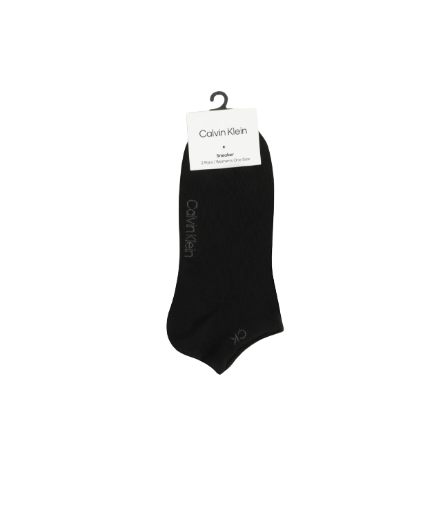 CALVIN KLEIN WOMEN'S COTTON SHORT SOCKS 2PCS/BLACK