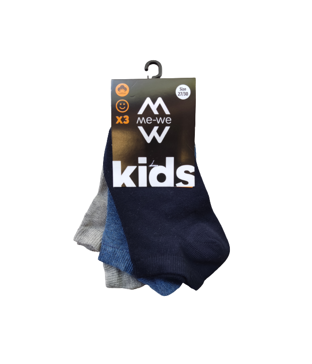 MEWE KIDS SOCKS COTTON MIDI-DARK BLUE/ ROTTEN APPLE-SET OF 3