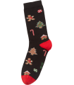 MEWE WOMEN'S CHRISTMAS COTTON SOCKS/RED-BLACK