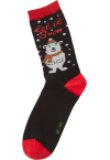 MEWE WOMEN'S CHRISTMAS COTTON SOCKS/RED-BLACK-BLUE