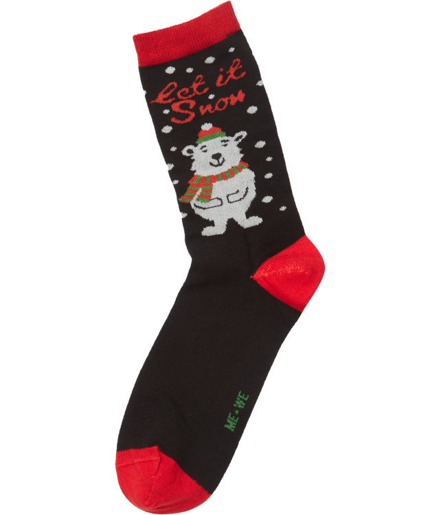 MEWE WOMEN'S CHRISTMAS COTTON SOCKS/RED-BLACK-BLUE