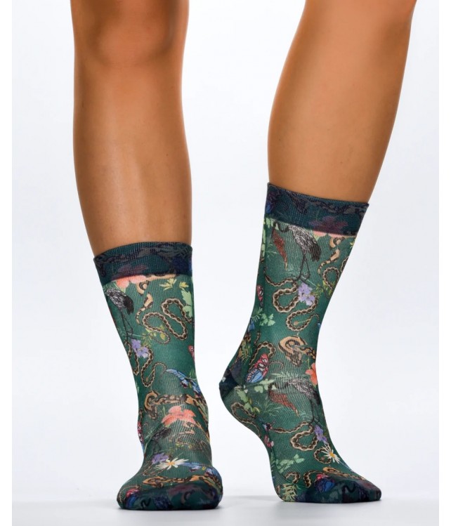 WIGGLESTEPS WOMEN'S SOCKS- ETRO JUNGLE GREEN
