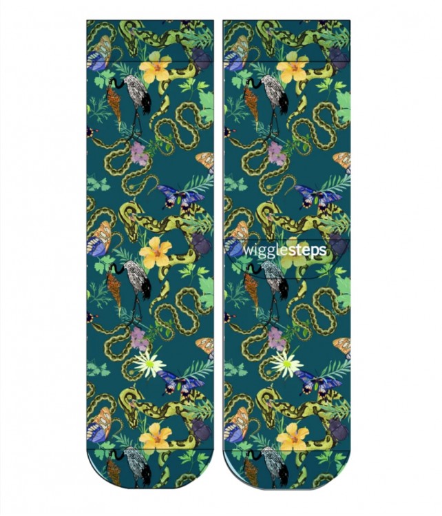 WIGGLESTEPS WOMEN'S SOCKS- ETRO JUNGLE GREEN