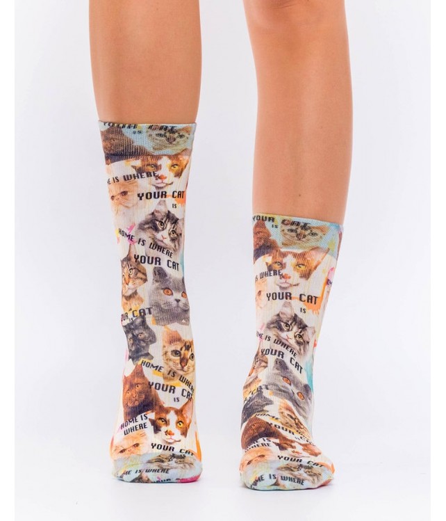 WIGGLESTEPS WOMEN'S SOCKS- HOME CATS I