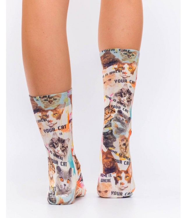 WIGGLESTEPS WOMEN'S SOCKS- HOME CATS I