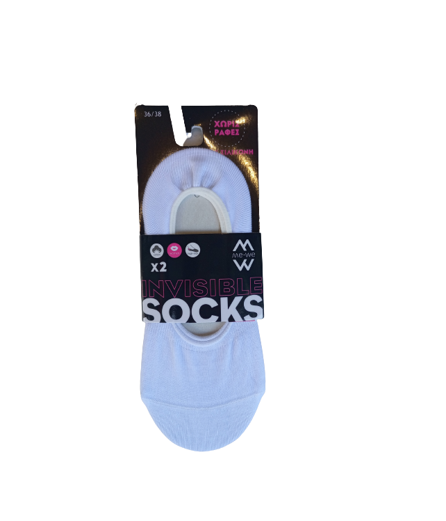 MEWE WOMEN'S SOCKS SOUS BAS 2PCS- BEIGE/WHITE/GRAY