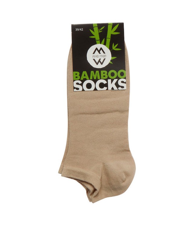 MEWE BAMBOO WOMEN'S CROP SOCKS BEIGE