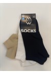 copy of MEWE MEN'S COTTON SHORT SOCKS 3 PCS BLACK WHITE GRAY