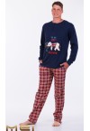 ΜΕΙ MEN'S COTTON PAJAMAS WITH BLUE BUTTONS