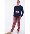 ΜΕΙ MEN'S COTTON PAJAMAS WITH BLUE BUTTONS
