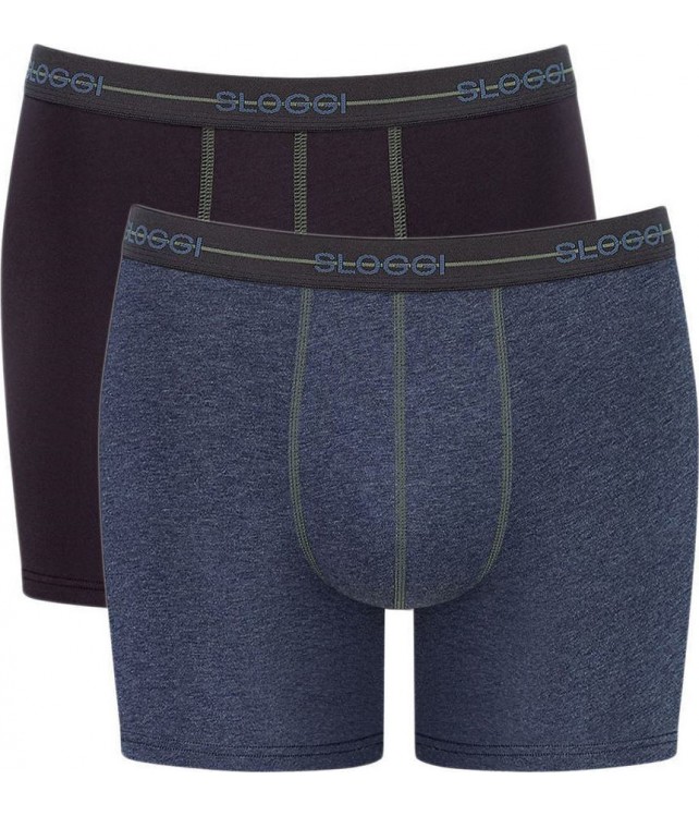 SLOGGI START SHORT ΑΝΔΡΙΚA BOXER ΒΑΜΒΑΚΕΡΑ 2 ΤΕΜΑΧΙΩΝ-ΡΑΦ/ΑΝΘΡΑΚΙ