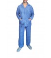 LION CLASSIC MENS SLEEPWEAR w/ BUTTONS- BLUE