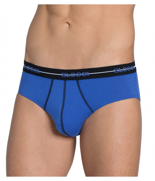 SLOGGI MENS SLIP START MIDI - 2 PCS - BLACK/ ROYAL