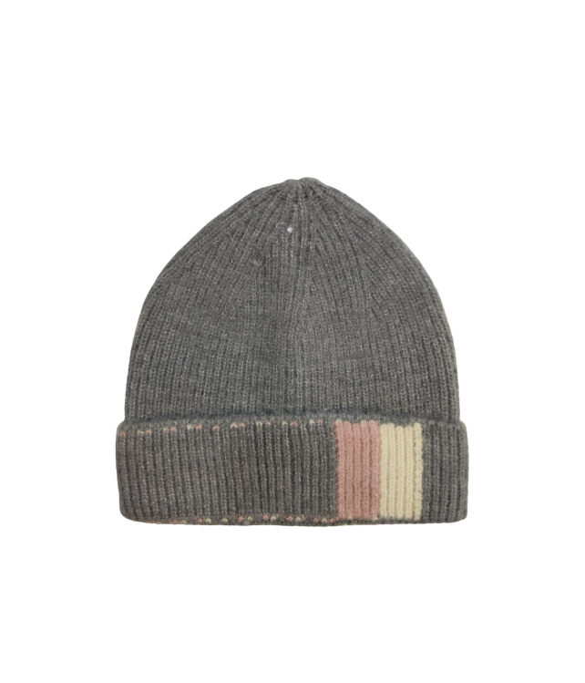 WOMENS BEANNIE HATS / BLACK - GREY- WHITE
