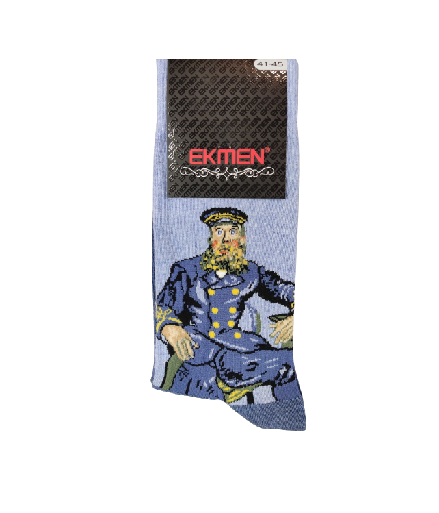 EKMEN PATTERNED COTTON SOCKS FOR MEN