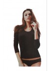 MIORRE WOMENS UNDERSHIRT w/ LONG SLEEVES - BLACK