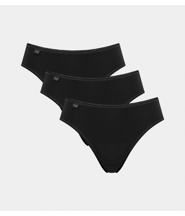 SLOGGI WOMENS  24/7 COTTON TAI - 3 PCS-  BLACK