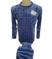 MEN'S FLEECE PAJAMAS / BLUE-GRAY-TZIN