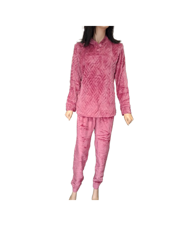 WOMEN'S FLEECE PAJAMAS / PINK- PUCE-RAF