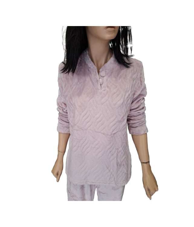 WOMEN'S FLEECE PAJAMAS / PINK- PUCE-RAF