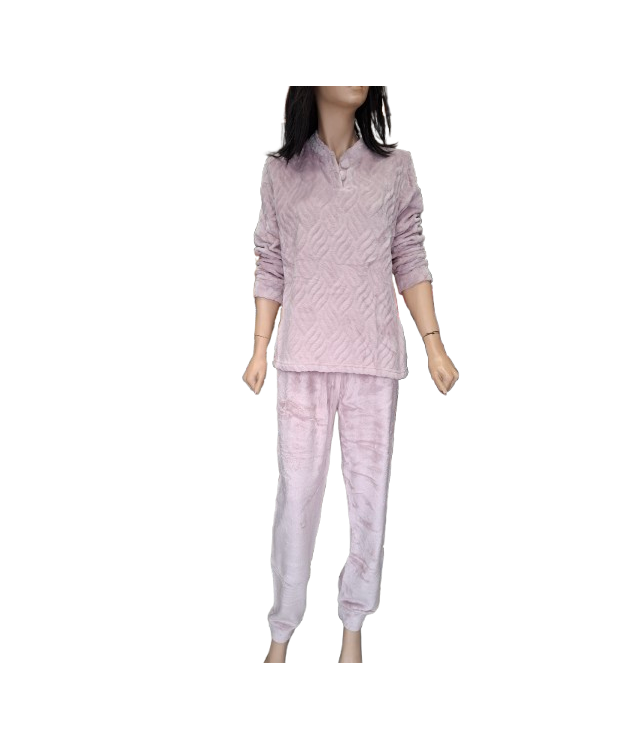 WOMEN'S FLEECE PAJAMAS / PINK- PUCE-RAF