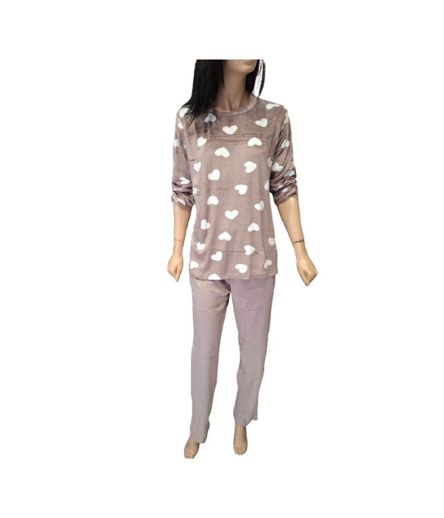 WOMEN'S COTTON PAJAMAS COOL / RED WINE- BLUE-ELAPHANT