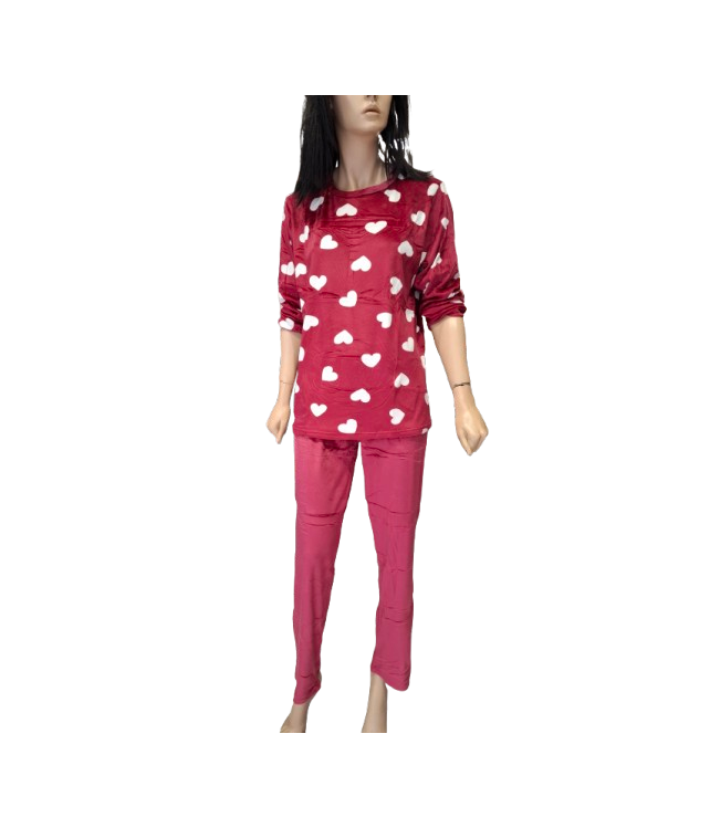 WOMEN'S COTTON PAJAMAS COOL / RED WINE- BLUE-ELAPHANT