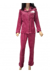 WOMEN'S SEWING PAJAMAS /RED WINE-BLUE