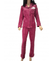 WOMEN'S SEWING PAJAMAS /RED WINE-BLUE
