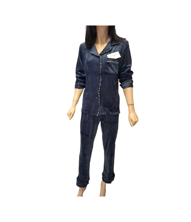 WOMEN'S SEWING PAJAMAS /RED WINE-BLUE
