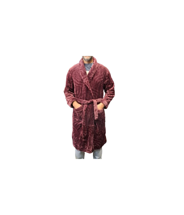 ΜΑΝ FLEECE ROBΕ/ RED WINE-BLUE
