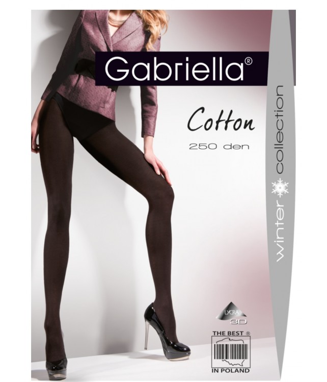 GABRIELLA TIGHTS COTTON 250 DEN- BLACK