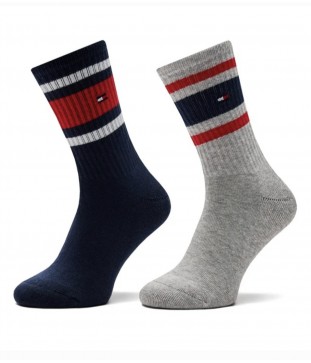 TOMMY HILFIGER ΠΑΙΔΙΚΕΣ ΚΑΛΤΣΕΣ/ 2ΤΕΜ. ΓΚΡΙ-ΜΠΛΕ