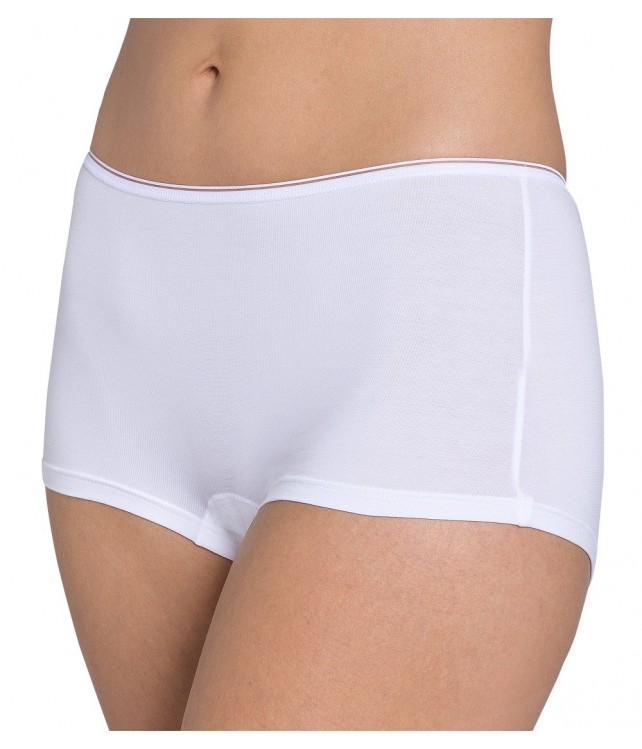 SLOGGI WOMENS BOXER FEEL SENSATIONAL SHORT -WHITE