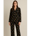 ELITE WOMEN'S COTTON PYJAMAS WITH BUTTONS AND DOG DESIGN