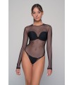 MILENA WOMENS BODYSUIT MESH/ BLACK