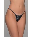 MILENA MICRO G-STRING TULLE & VELVET – BLACK-SILVER